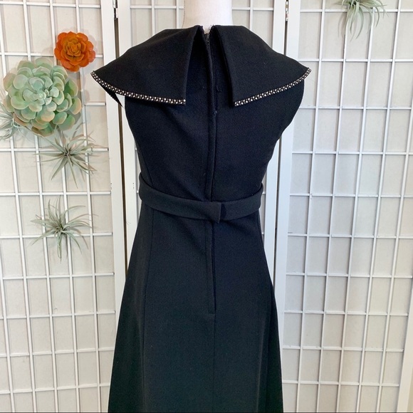 Edith Flagg Vintage Black Crimplene Dress - Picture 3 of 5